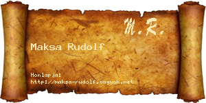 Maksa Rudolf névjegykártya